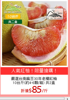 嚴選台南麻豆30年老欉紅柚
10台斤(約4~6顆/箱) 共2盒