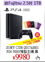 SONY CUH-2017AB01<br>
PS4 500G薄型主機 黑