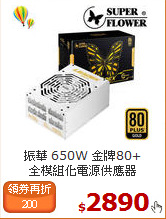 振華 650W 金牌80+<BR>
全模組化電源供應器