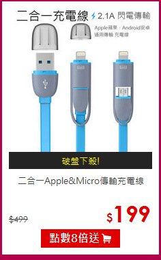 二合一Apple&Micro傳輸充電線