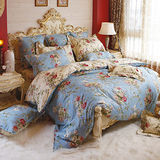 義大利La Belle《薔薇花漾》雙人四件式舖棉兩用被床包組