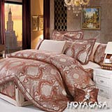 《HOYACASA 歐貝爾》雙人八件式木漿纖維緹花兩用被床罩組