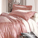 HOYACASA 經典季節 雙人四件式天絲蠶絲緹花薄被套床包組