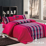 《HOYACASA 蘇格蘭》加大四件式純棉貼布繡被套床包組