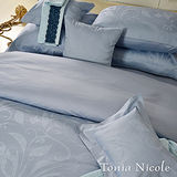 Tonia Nicole艾瑞兒古典緹花4件式被套床包組-灰藍(加大)