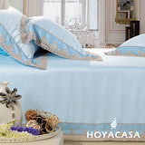 《HOYACASA 蔚藍風情》雙人四件式天絲蕾絲兩用被床包組