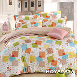 《HOYACASA 芳香格語-咖》雙人六件式純棉兩用被床罩組
