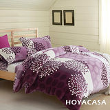 《HOYACASA 花團錦簇》雙人四件式法蘭絨兩用被床包組