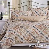 《HOYACASA 羅馬花園》雙人四件式純棉兩用被床包組