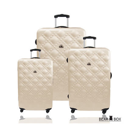 BEAR BOX時尚香奈兒系列限定色ABS霧面輕硬殼旅行箱三件組-香檳金