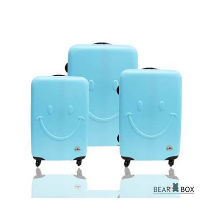 Bear Box 一見你就笑 ★ ABS霧面輕硬殼行李箱三件組-微笑藍