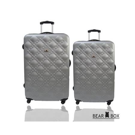 Bear Box 時尚香奈兒系列霧面輕硬殼28吋+20吋旅行箱兩入組-時尚銀