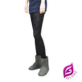 GLANZ格藍絲 台灣製320丹 韓版究極顯瘦塑身美腿內搭九分襪(經典透膚斜格紋)
